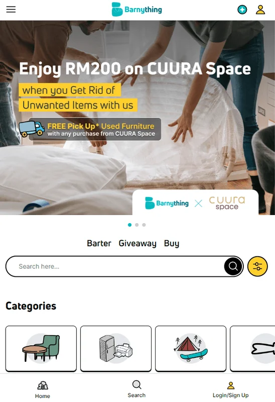 Cuura circular marketplace mobile interface